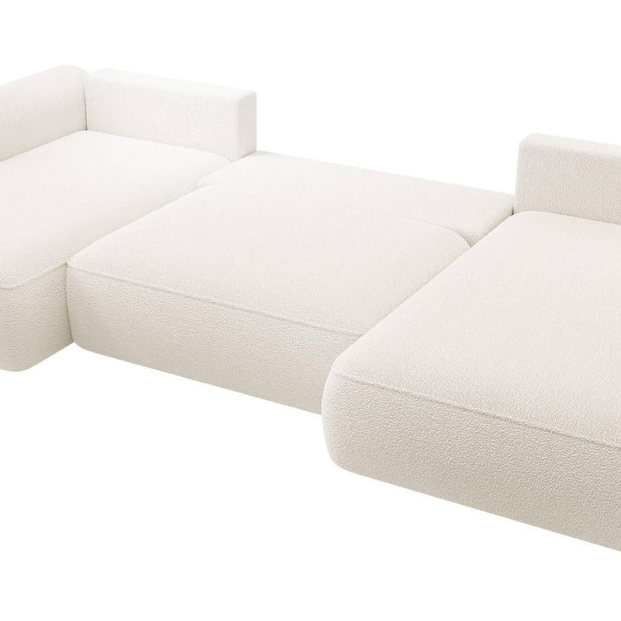 NADUVI Collection Philipa U-bank Rechts met Slaapfunctie - Bouclé - Crème