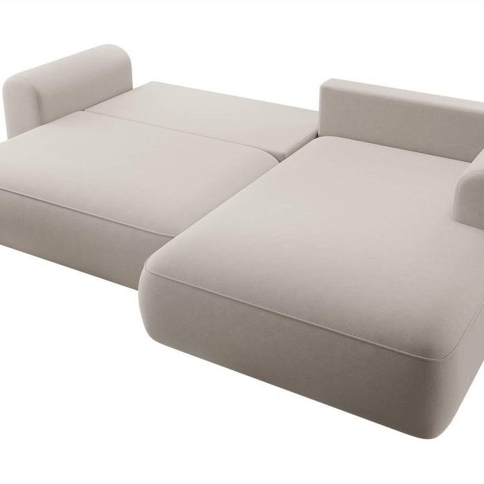 NADUVI Collection Philipa Hoekbank Rechts met Slaapfunctie - Velvet - Crème