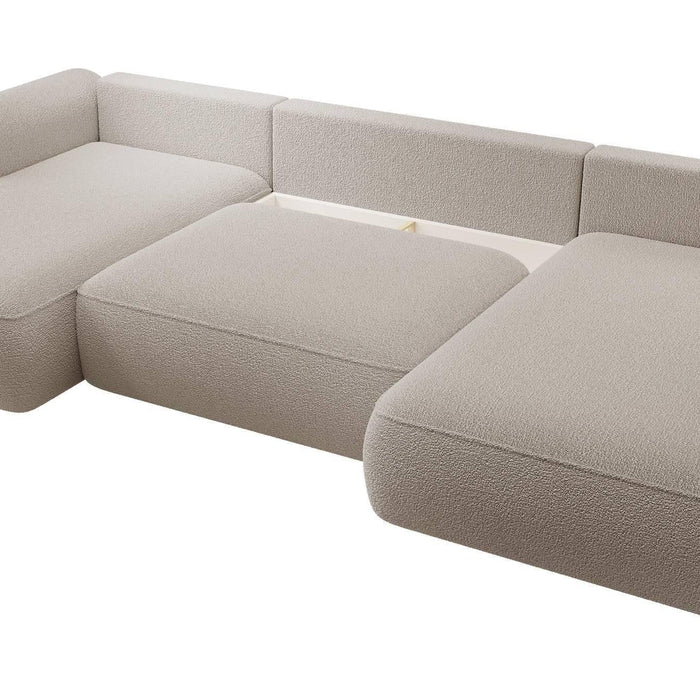 NADUVI Collection Philipa U-bank Rechts met Slaapfunctie - Bouclé - Taupe