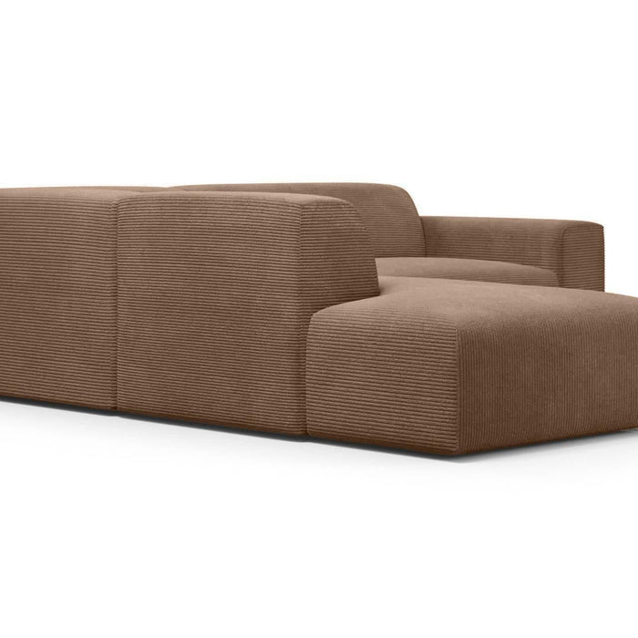 NADUVI Collection Nina Big Hoekbank Links - Ribstof - Hazelnootbruin