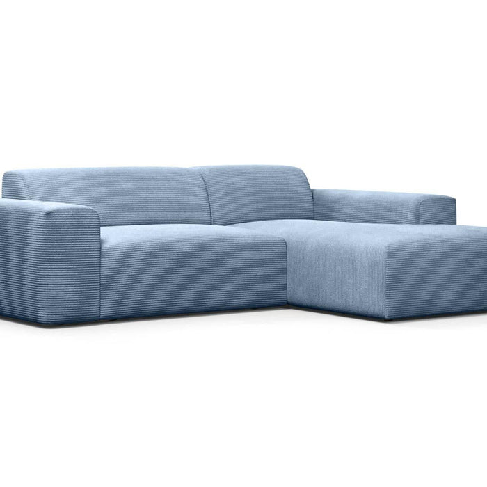 NADUVI Collection Nina Hoekbank Rechts - Ribstof - Lichtblauw
