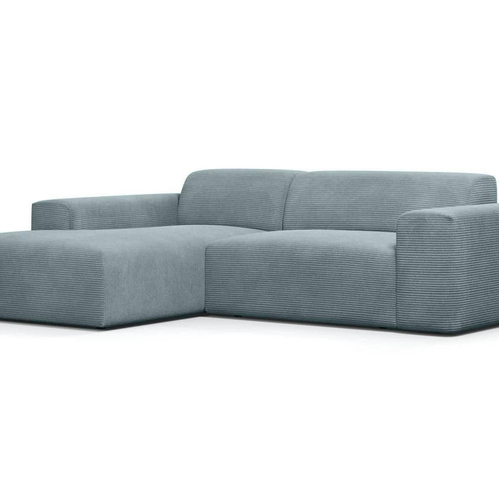NADUVI Collection Nina Hoekbank Links - Ribstof - Grijsblauw