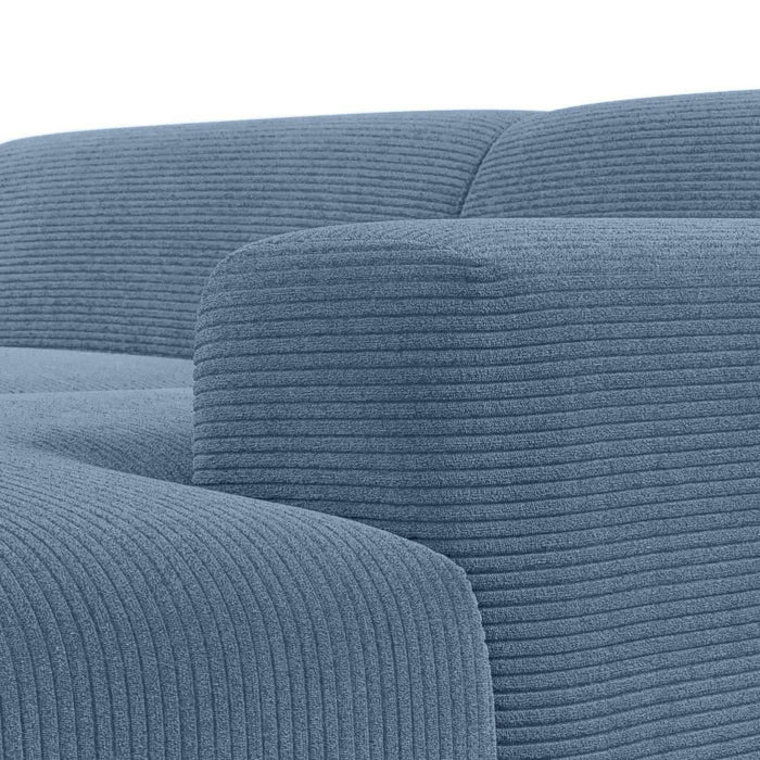 NADUVI Collection Nina Hoekbank Rechts - Ribstof - Hemelsblauw