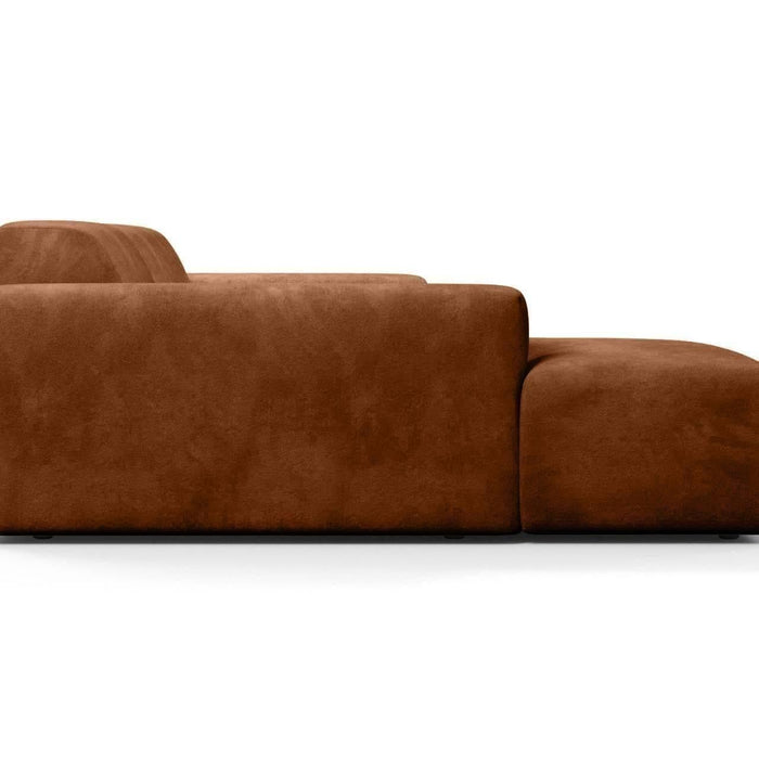 NADUVI Collection Nina Hoekbank Links - Velvet - Karamel bruin