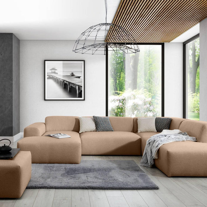 NADUVI Collection Nina U-bank Rechts - Ribstof - Hazelnootbruin