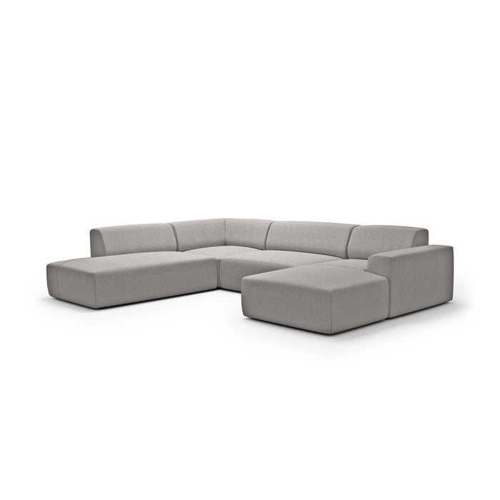 NADUVI Collection Nina U-bank Links - Ribstof - Lichtgrijs