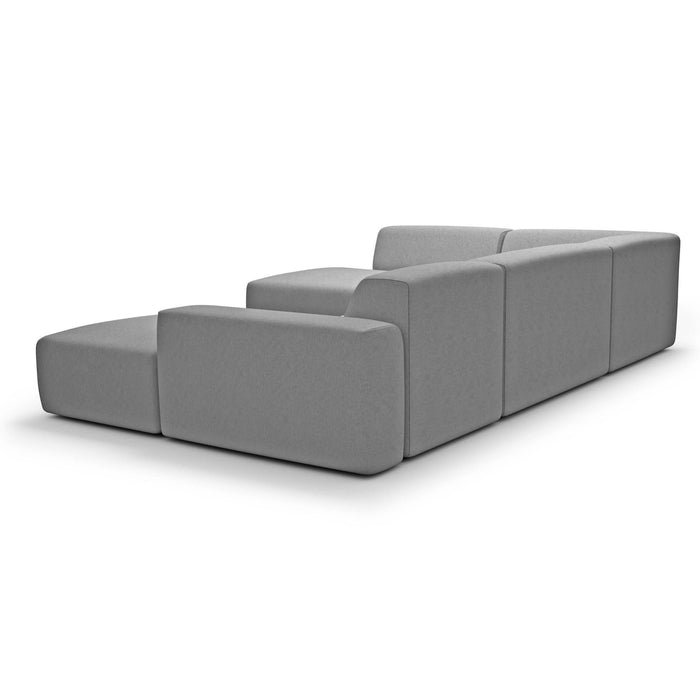 NADUVI Collection Nina U-bank Links - Ribstof - Lichtgrijs