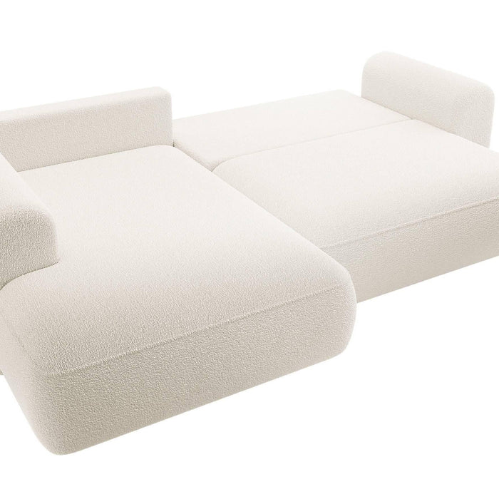 NADUVI Collection Philipa Hoekbank Big Links met Slaapfunctie - Bouclé - Crème