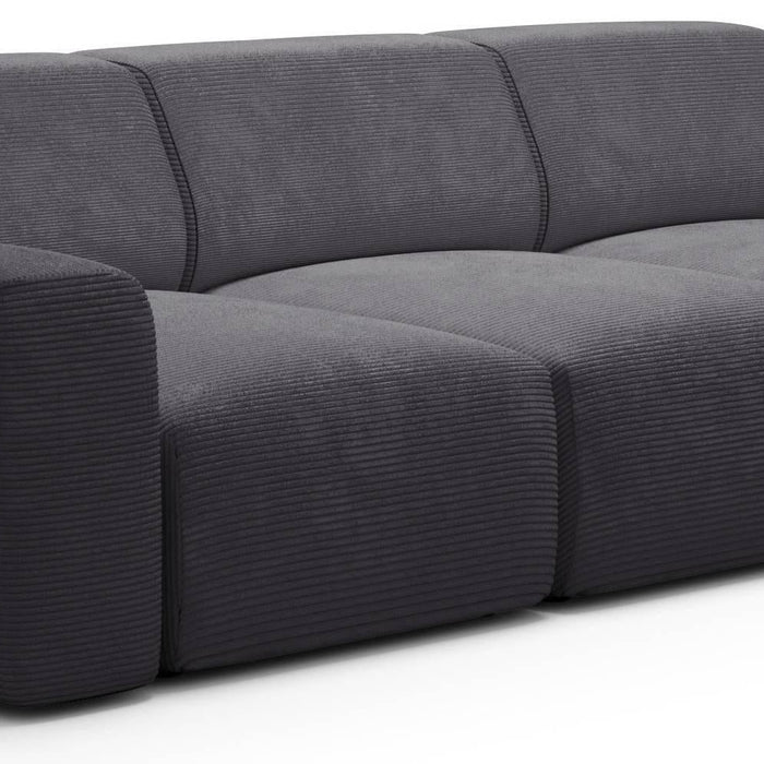 NADUVI Collection Nina 3-zitsbank - Ribstof - Antraciet