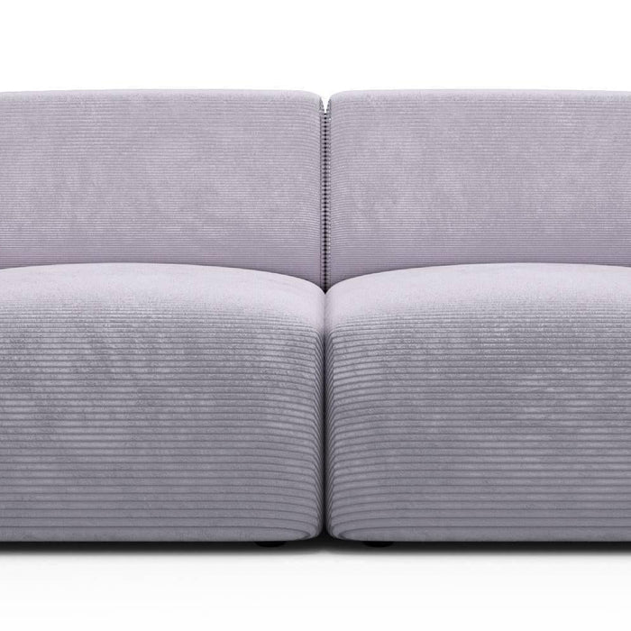 NADUVI Collection Nina 2-zitsbank - Ribstof - Lichtgrijs