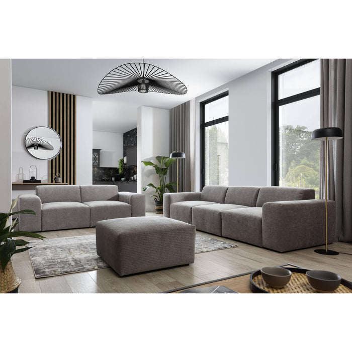 NADUVI Collection Nina 2-zitsbank - Ribstof - Lichtgrijs