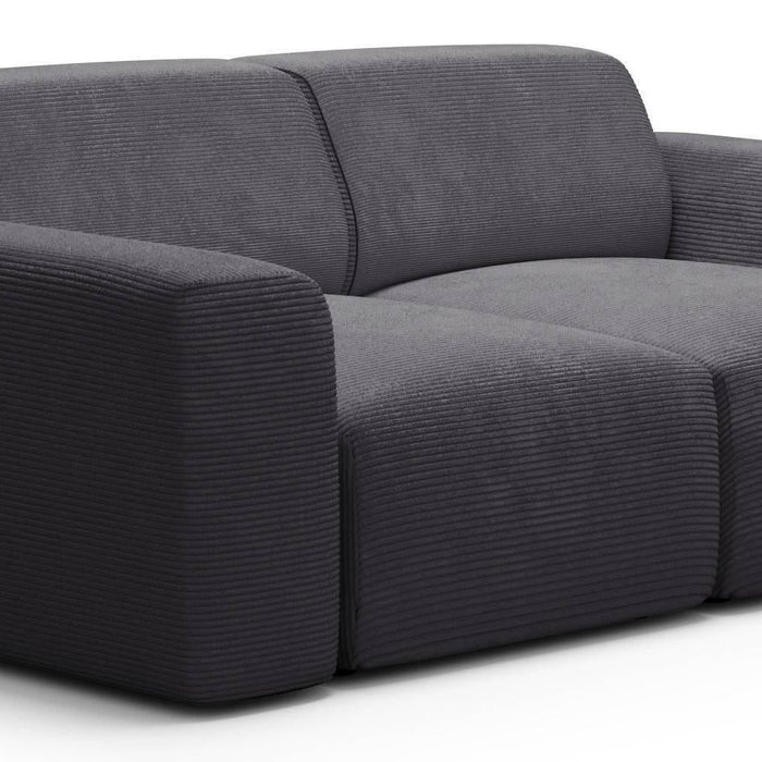 NADUVI Collection Nina 2-zitsbank - Ribstof - Antraciet