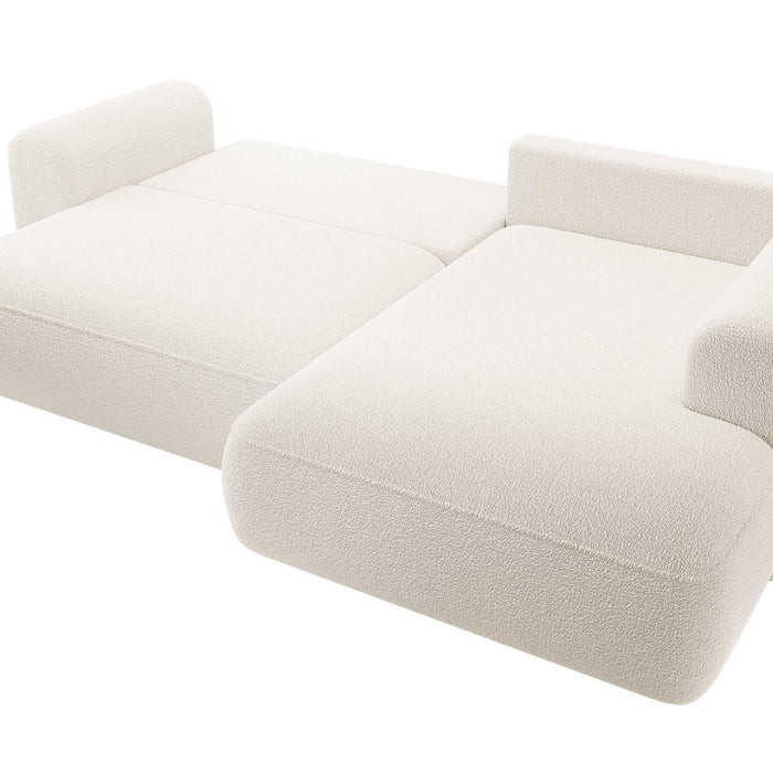 NADUVI Collection Philipa Hoekbank Big Rechts met Slaapfunctie - Bouclé - Crème