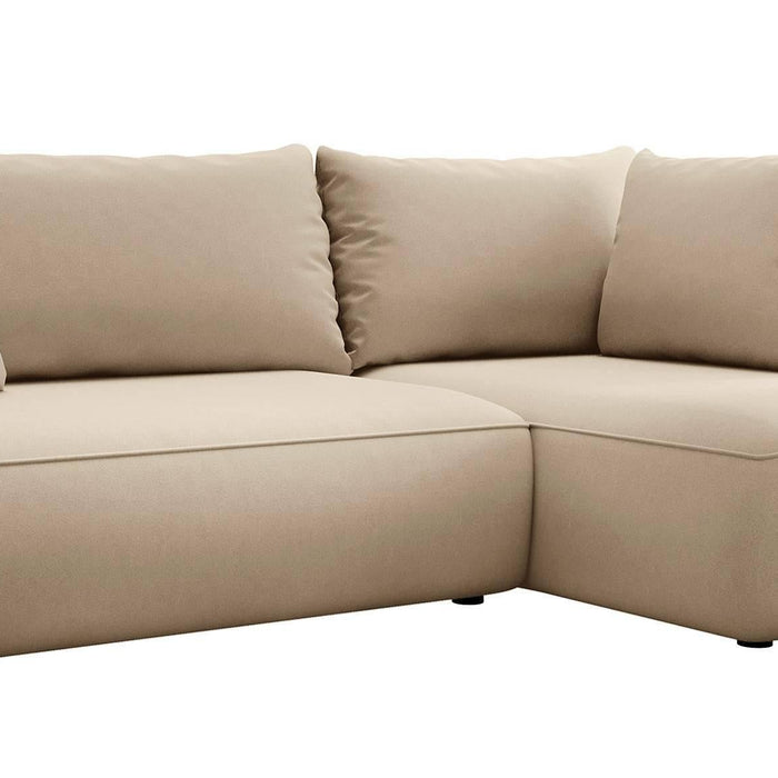 NADUVI Collection Philipa Hoekbank Big Rechts met Slaapfunctie - Velvet - Beige