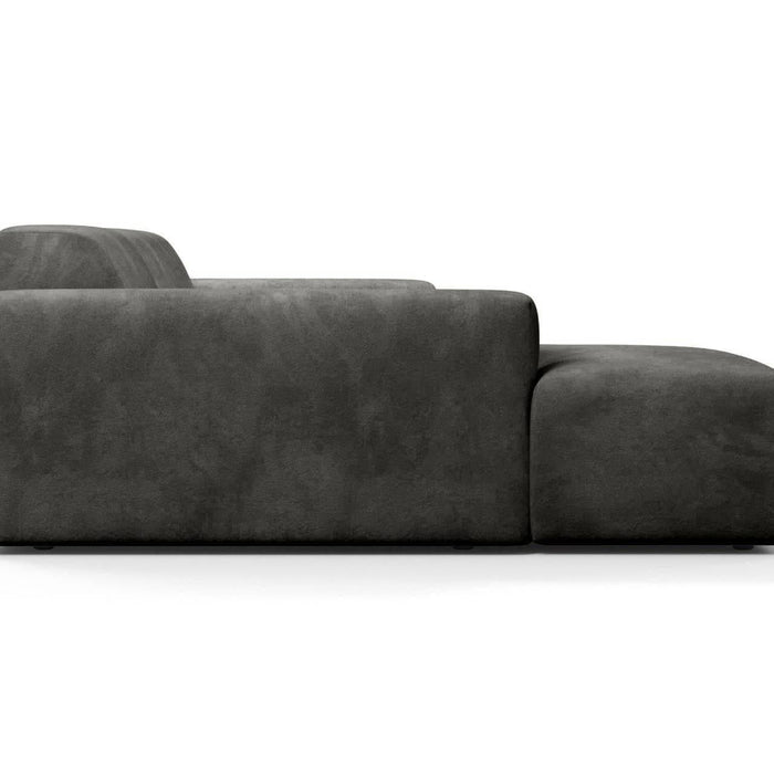 NADUVI Collection Nina Hoekbank Links - Velvet - Donkergrijs