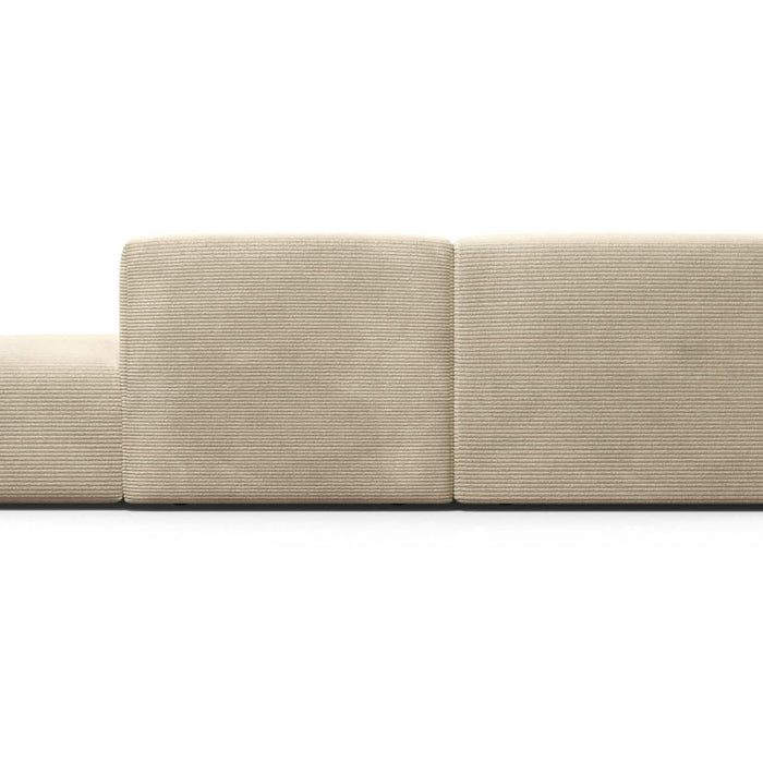 NADUVI Collection Nina Big Hoekbank Rechts - Ribstof - Crème