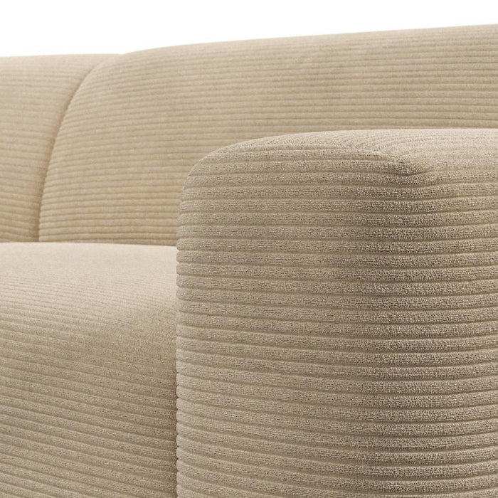 NADUVI Collection Nina Big Hoekbank Rechts - Ribstof - Crème