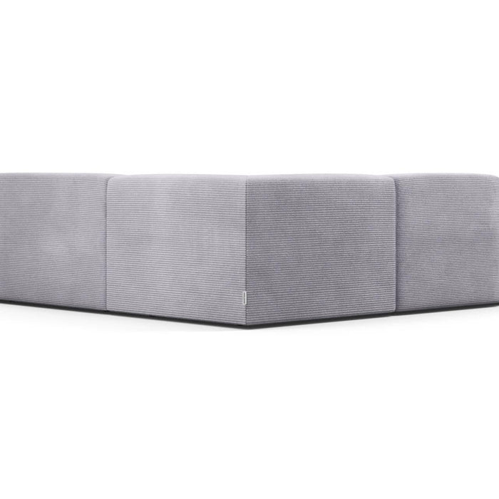NADUVI Collection Nina Big Hoekbank Links - Ribstof - Lichtgrijs
