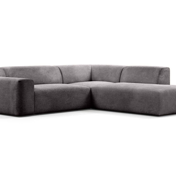 NADUVI Collection Nina Big Hoekbank Rechts - Ribstof - Grijs
