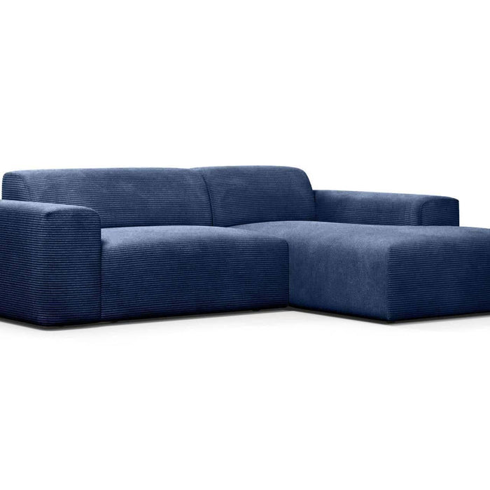 NADUVI Collection Nina Hoekbank Rechts - Ribstof - Donkerblauw