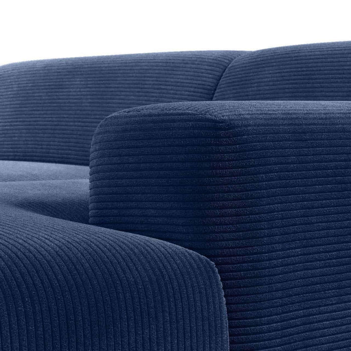 NADUVI Collection Nina Hoekbank Rechts - Ribstof - Donkerblauw