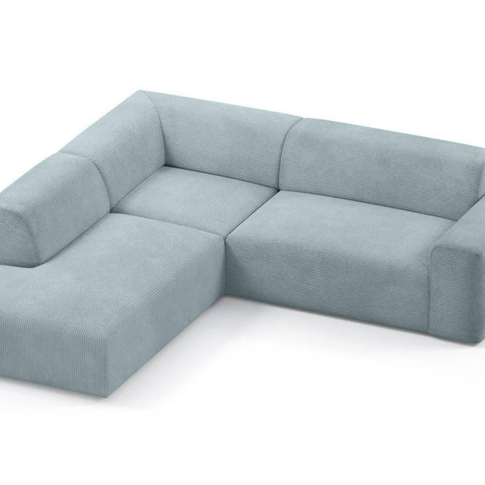 NADUVI Collection Nina Big Hoekbank Links - Ribstof - Grijsblauw