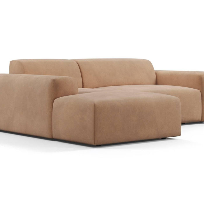 NADUVI Collection Nina Hoekbank Links - Velvet - Camel bruin