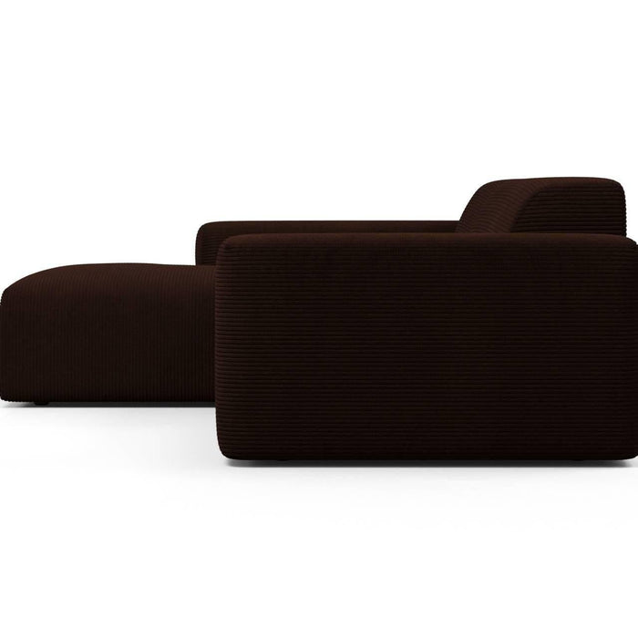 NADUVI Collection Nina Hoekbank Links - Ribstof - Donkerbruin