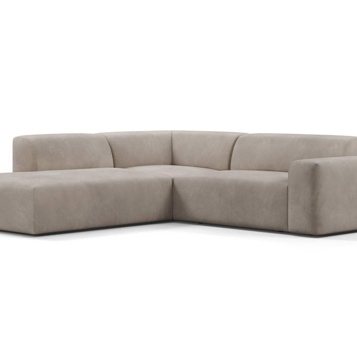 NADUVI Collection Nina Big Hoekbank Links - Velvet - Taupe