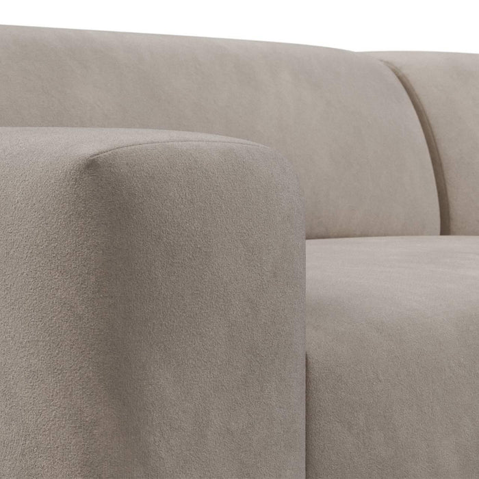 NADUVI Collection Nina Big Hoekbank Links - Velvet - Taupe