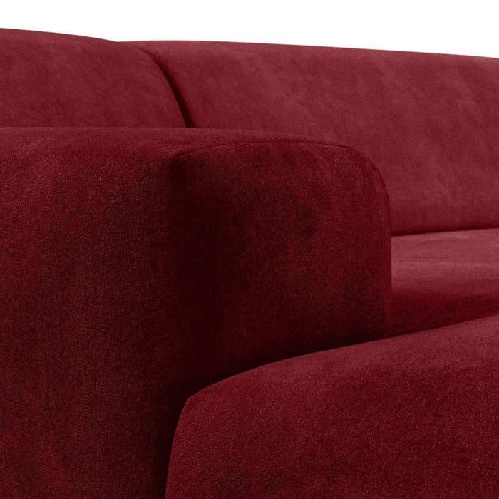 NADUVI Collection Nina Hoekbank Links - Velvet - Bordeauxrood