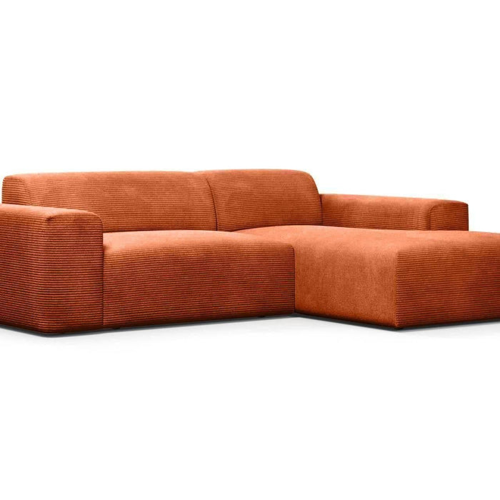 NADUVI Collection Nina Hoekbank Rechts - Ribstof - Terra Cotta