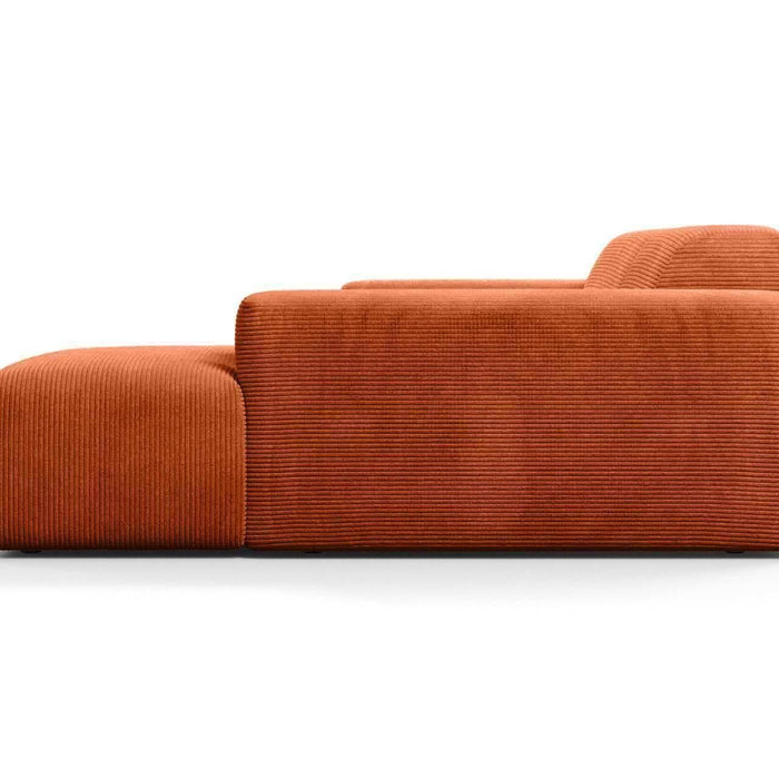 NADUVI Collection Nina Hoekbank Rechts - Ribstof - Terra Cotta