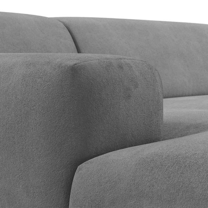 NADUVI Collection Nina Hoekbank Links - Velvet - Lichtgrijs