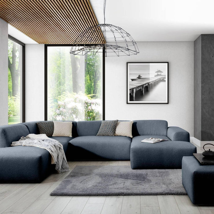 NADUVI Collection Nina U-bank Links - Ribstof - Blauw