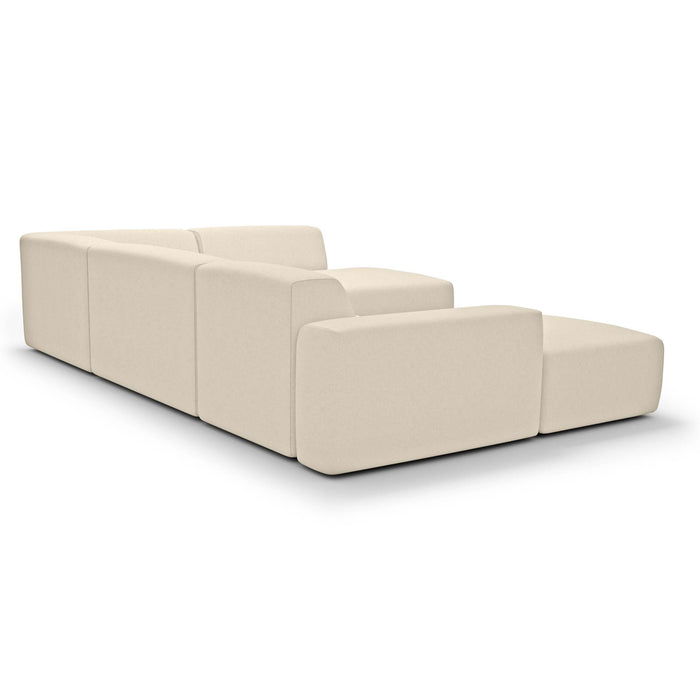 NADUVI Collection Nina U-bank Rechts - Ribstof - Crème