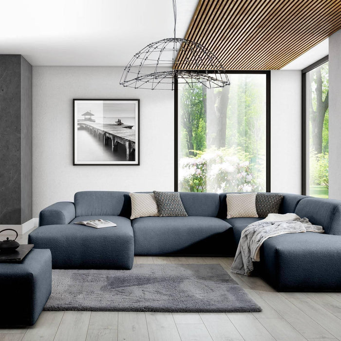 NADUVI Collection Nina U-bank Rechts - Ribstof - Blauw