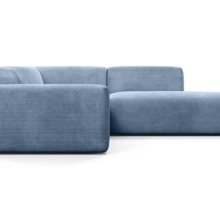 NADUVI Collection Nina Big Hoekbank Rechts - Ribstof - Lichtblauw