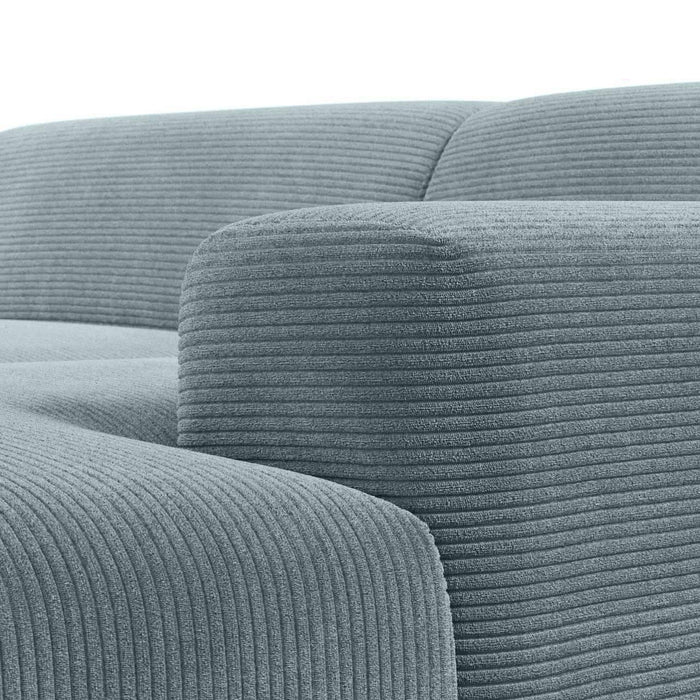 NADUVI Collection Nina Hoekbank Rechts - Ribstof - Grijsblauw