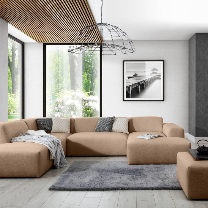 NADUVI Collection Nina U-bank Links - Ribstof - Hazelnootbruin