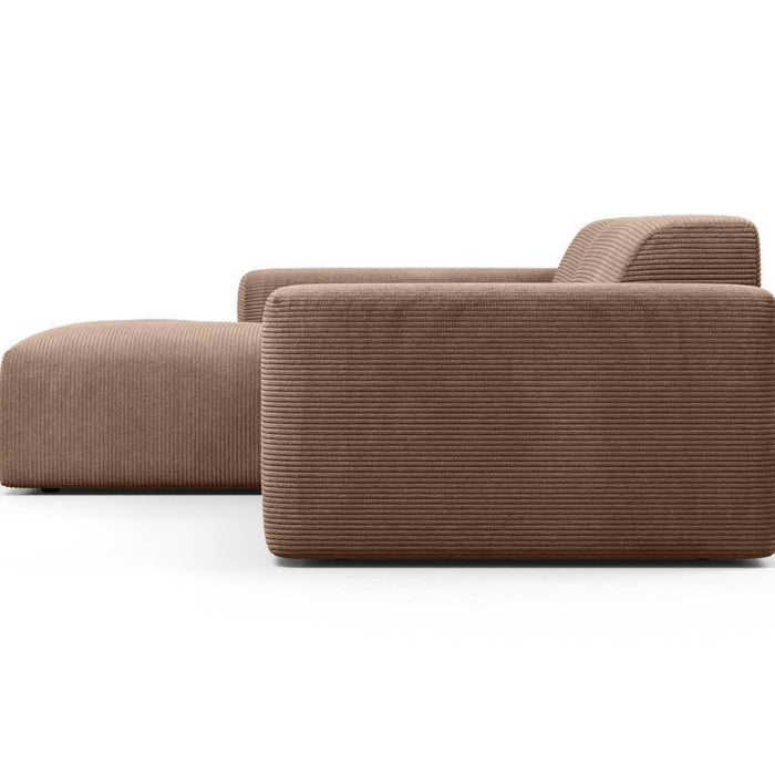 NADUVI Collection Nina Hoekbank Links - Ribstof - Hazelnootbruin