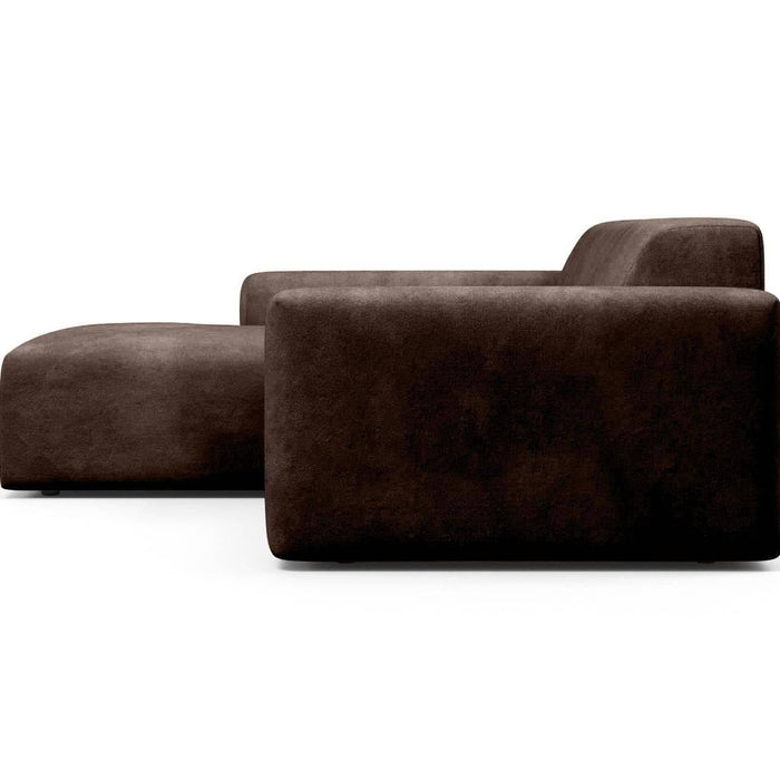 NADUVI Collection Nina Hoekbank Links - Velvet - Donkerbruin