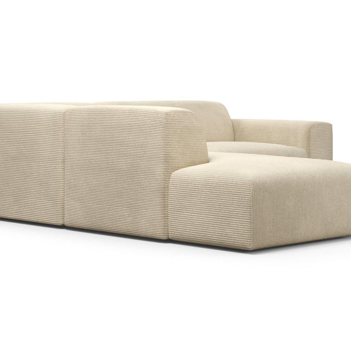 NADUVI Collection Nina Big Hoekbank Links - Ribstof - Crème