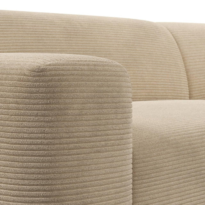 NADUVI Collection Nina Big Hoekbank Links - Ribstof - Crème