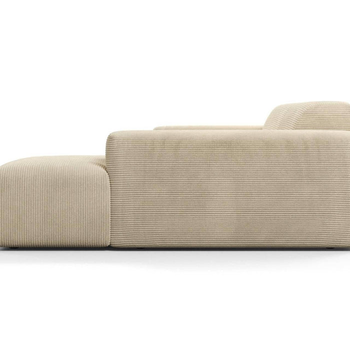 NADUVI Collection Nina Hoekbank Rechts - Ribstof - Crème