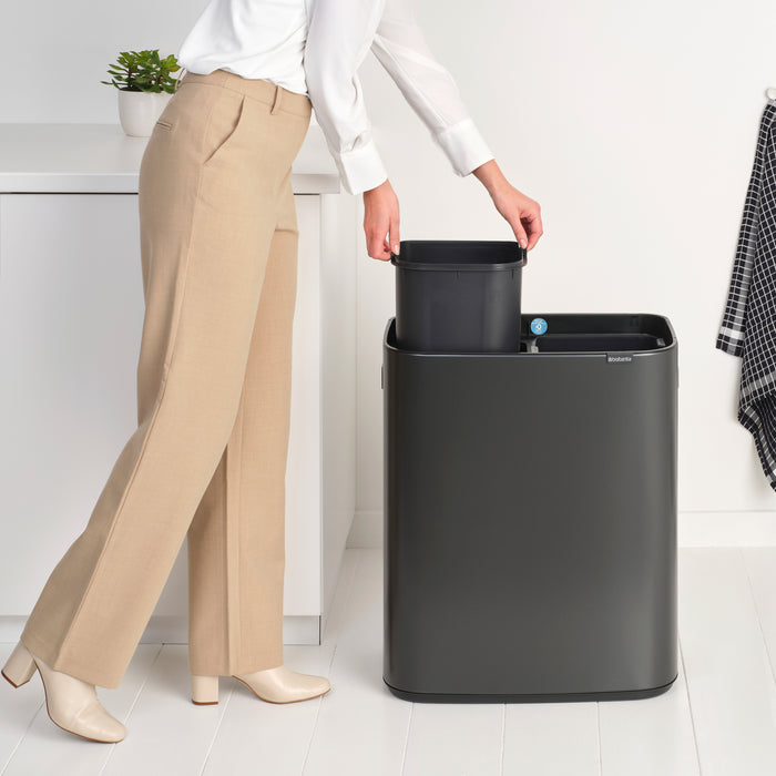 Brabantia Bo Touch Bin Afvalemmer 2 x 30 Liter - Confident Grey