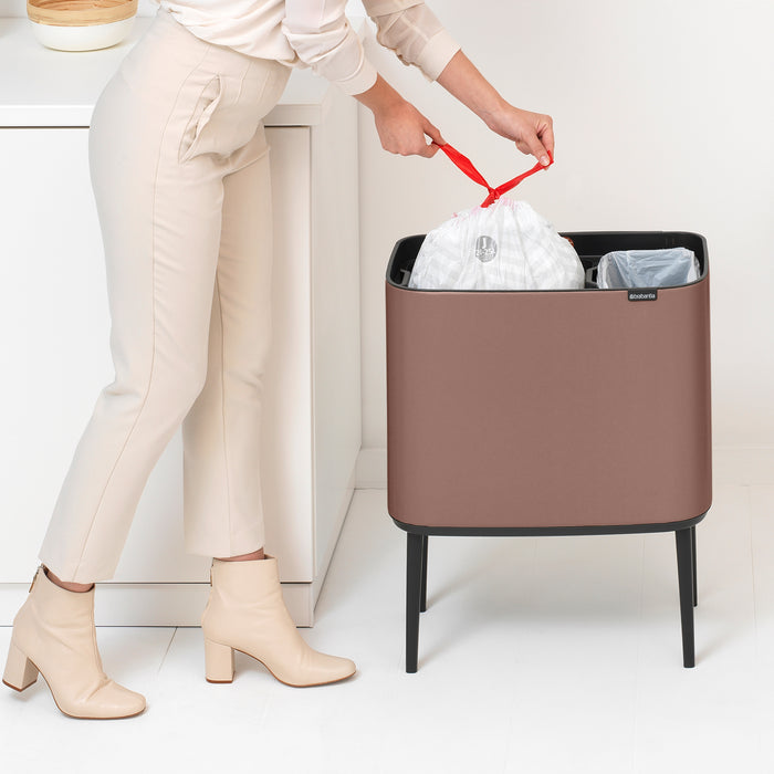 Brabantia Bo Touch Bin Afvalemmer 11 + 23 Liter - Satin Taupe