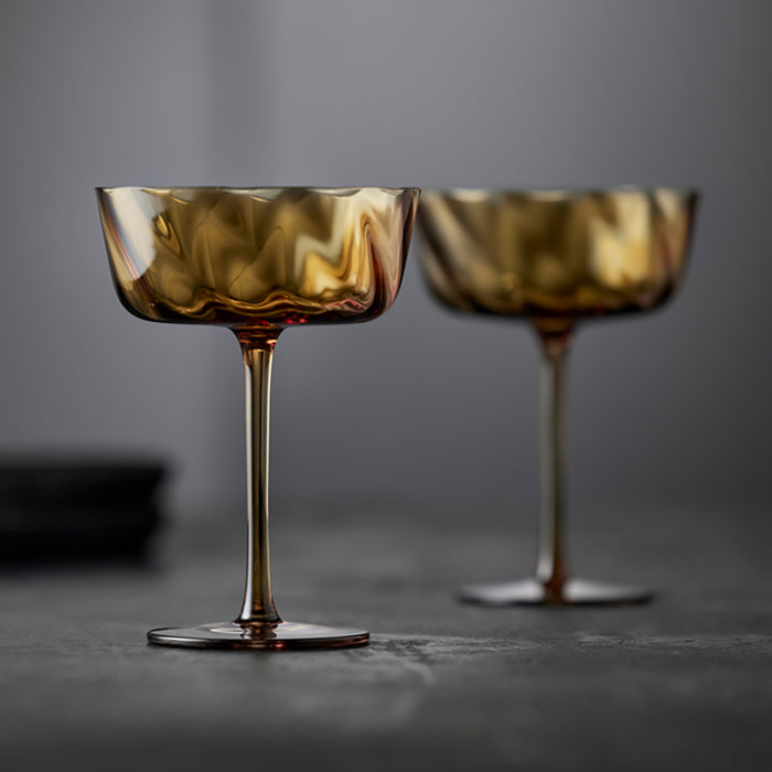 Lyngby Vienna Champagneglazen 4st. - Amber