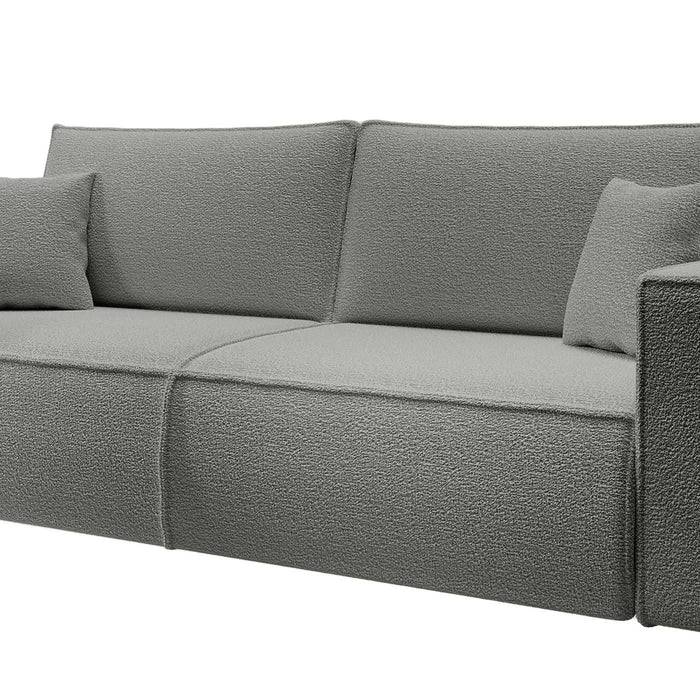 NADUVI Collection Galine 3-zitsbank met Slaapfunctie - Bouclé - Grijs