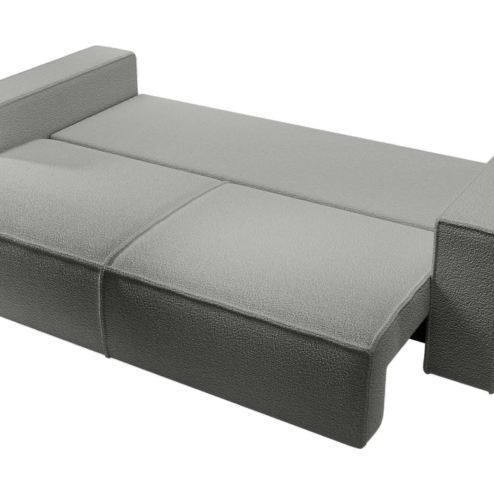 NADUVI Collection Galine 3-zitsbank met Slaapfunctie - Bouclé - Grijs